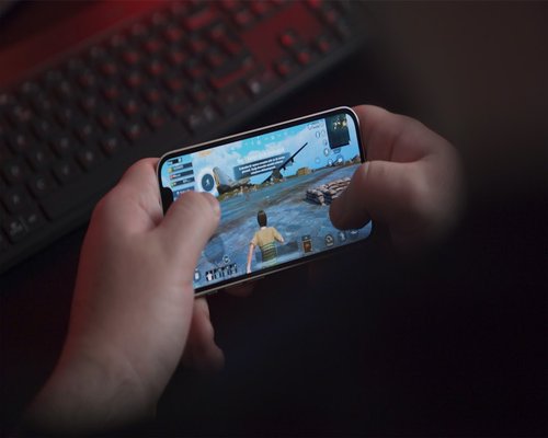 Smartphone showing the fictional Skyline Constellation Quest planning game